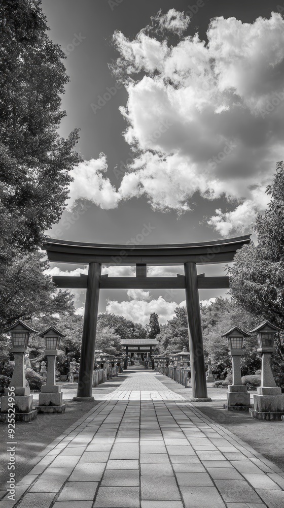 Fototapeta premium Torii Gate Temple Entrance Shinto Religion Spiritual Symbol