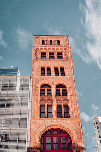 red brick building with sky