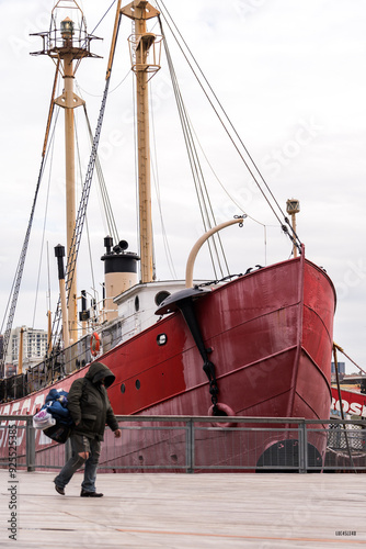 the ship in the harbor