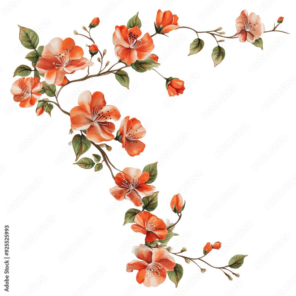 PNG Orange blossoms arranged in floral design PNG Orange blossoms arranged in floral design