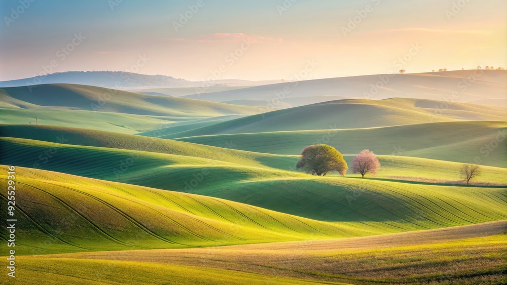 Minimalist landscape of rolling hills, painted in soft pastel colors, rolling hills, minimalist, landscape, soft Minimalist landscape of rolling hills, painted in soft pastel colors, rolling hills, minimalist, landscape, soft