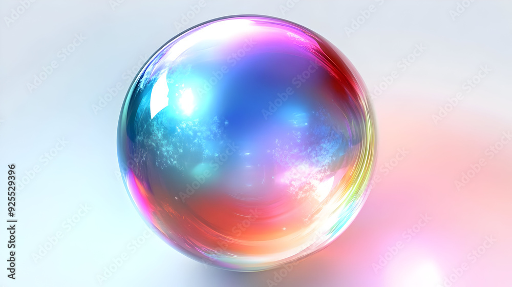 Shiny iridescent sphere on a white background. Shiny iridescent sphere on a white background.
