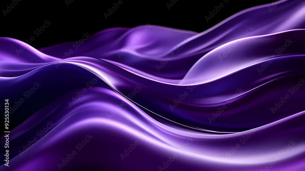 Fototapeta premium Smooth, flowing purple waves create a serene and abstract visual effect.