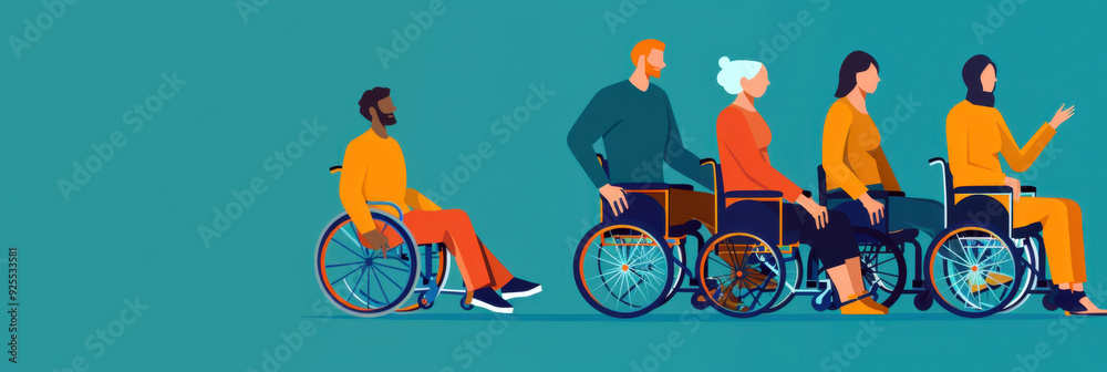 International Day of Persons with Disabilities. Watercolor illustration ...