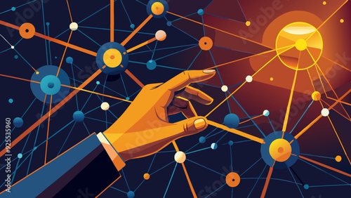 futuristic technology artificial intelligence robotic assistance in business management.