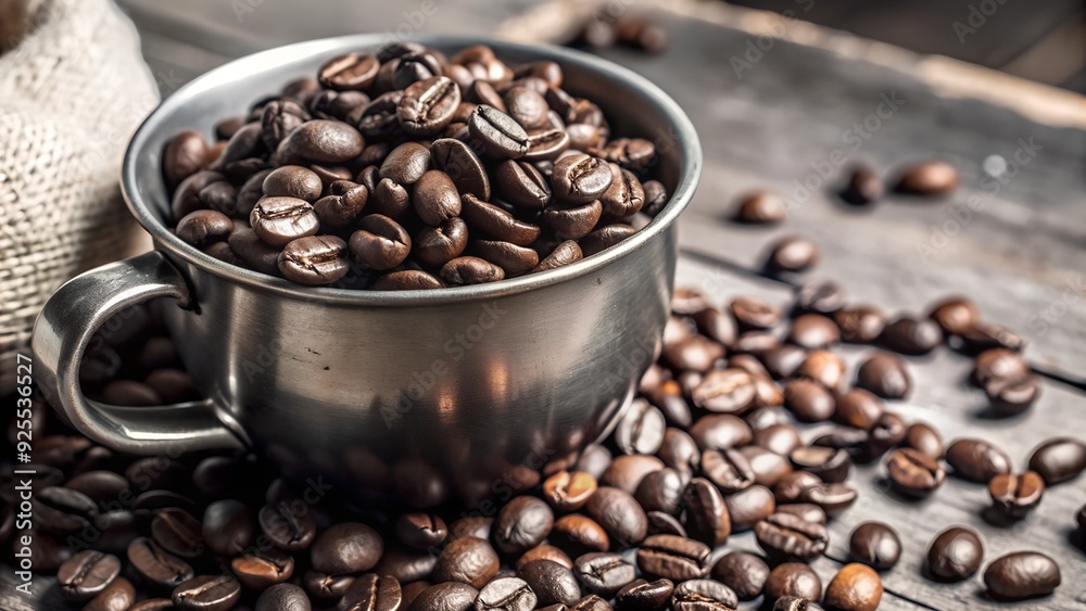 Fototapeta premium coffee beans in a cup