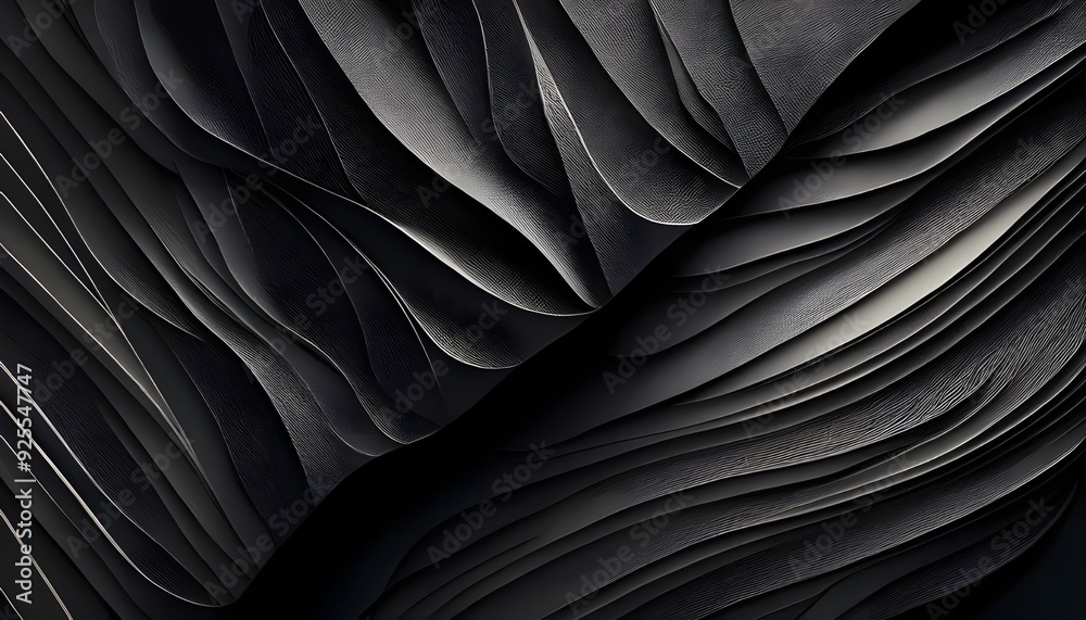 Fototapeta premium Abstract 3d background with carbon and paper texture dark futuristic effect.