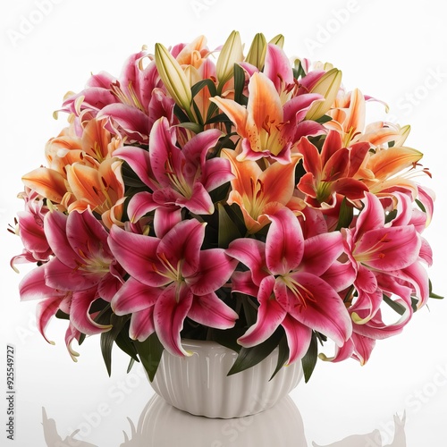 bouquet of pink roses in a vase