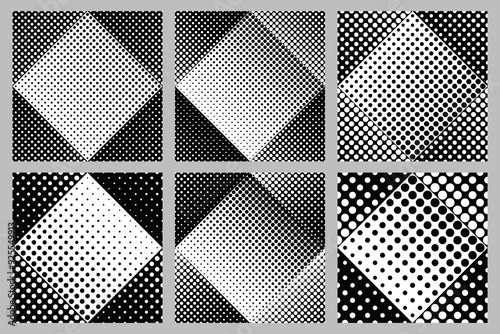 Seamless dot pattern background design set -  abstract vector graphic from circles