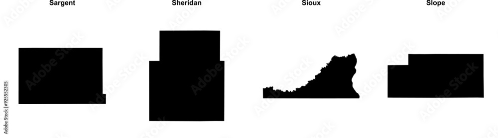Sargent, Sheridan, Sioux, Slope outline maps Sargent, Sheridan, Sioux, Slope outline maps