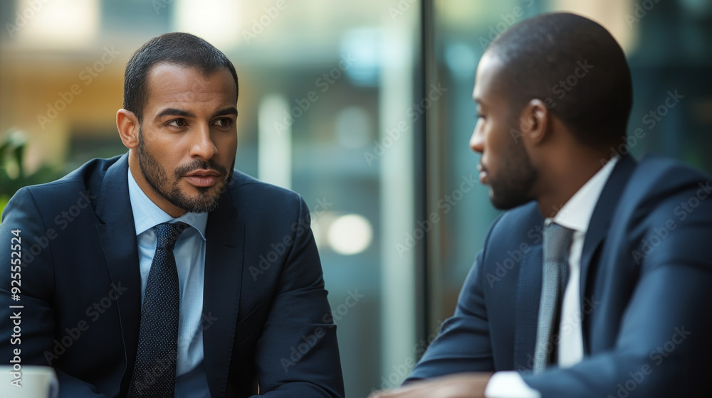 Two men in suits are talking to each other Two men in suits are talking to each other