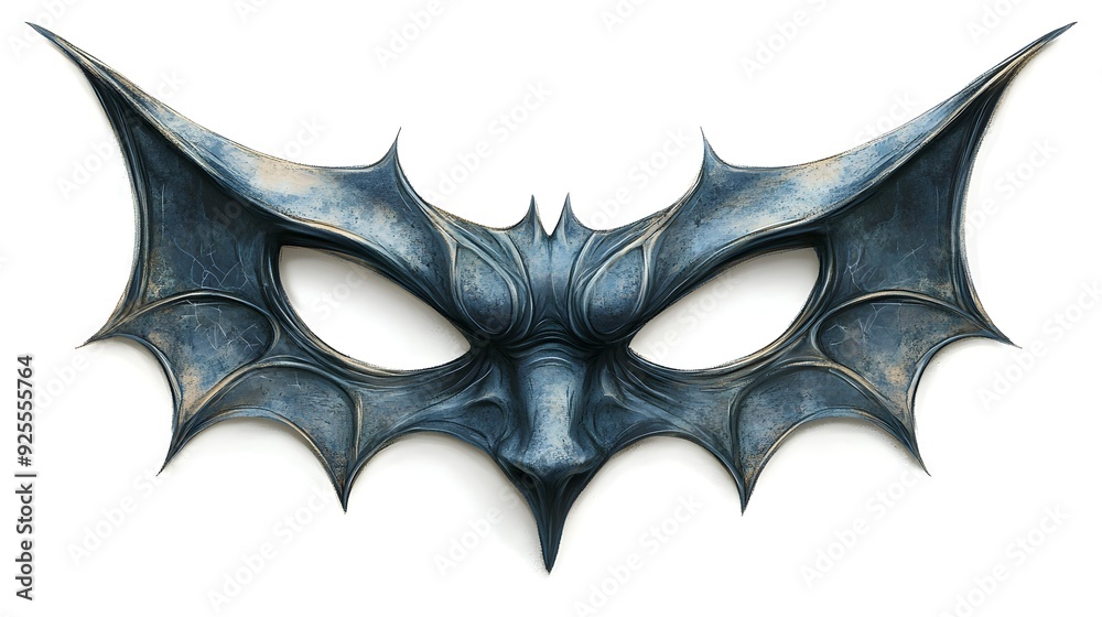A vampire bat-themed party mask, dark fantasy Halloween accessory, digital painting, isolated on white background