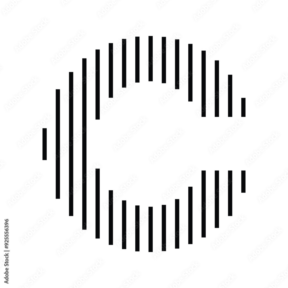 Letter C Logo with Abstract Line Pattern Letter C Logo with Abstract Line Pattern