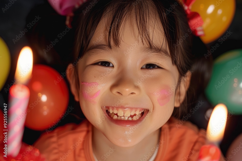 An Asian Teenage Girl Celebrating Her Youngest Sister'S Birthday At Home With Love And Happiness An Asian Teenage Girl Celebrating Her Youngest Sister'S Birthday At Home With Love And Happiness