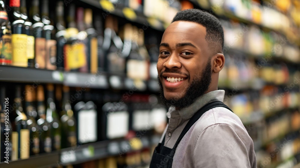 Supermarket liquor section manager's portrait Supermarket liquor section manager's portrait