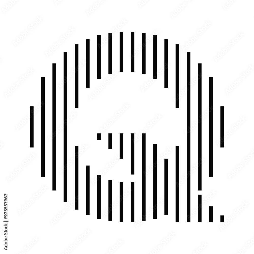 Letter Q Logo with Abstract Line Pattern Letter Q Logo with Abstract Line Pattern