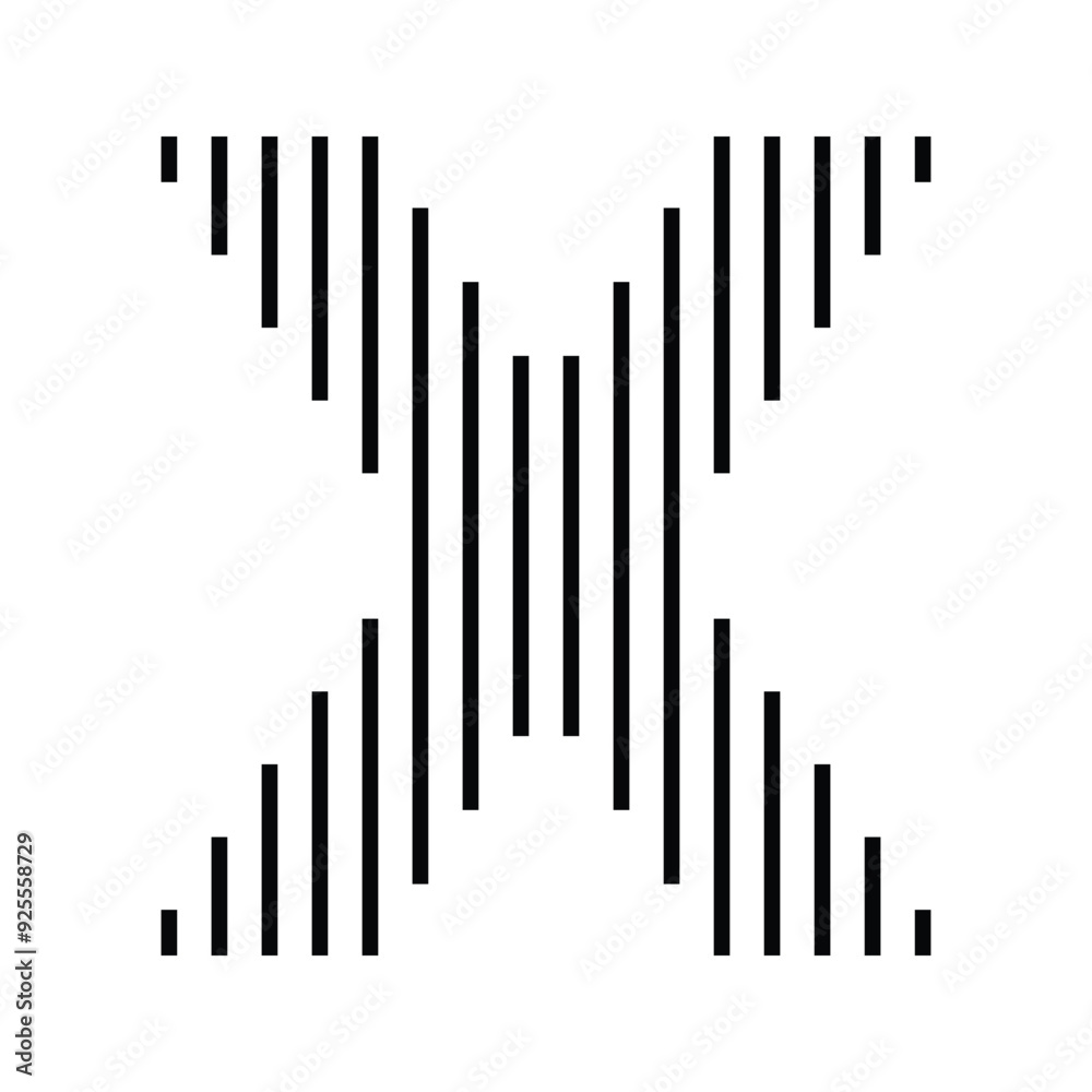 Letter X Logo with Abstract Line Pattern Letter X Logo with Abstract Line Pattern