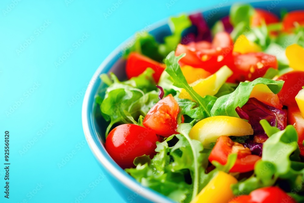 A lively mix of red tomatoes, green lettuce, and yellow peppers creates a fresh, healthy dish perfect for any meal A lively mix of red tomatoes, green lettuce, and yellow peppers creates a fresh, healthy dish perfect for any meal