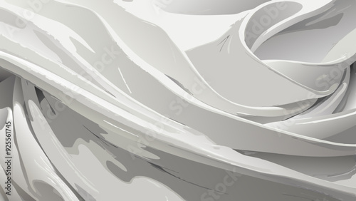 White rippled satin silk fabric. background texture.