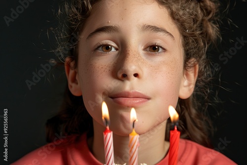 A Latina Teenager Preparing To Blow Out The Candles On Her Birthday Cake