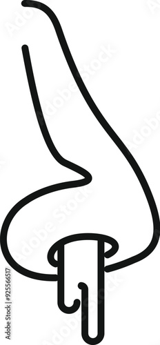 Human nose dripping mucus as a symptom of allergy or respiratory illness