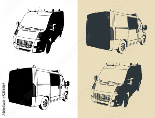 Police van illustrations