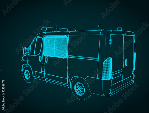 Police van sketch