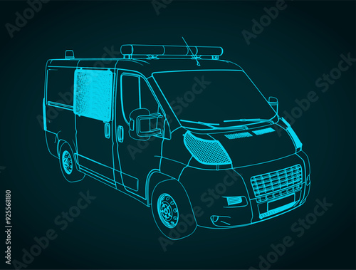 Police van illustration