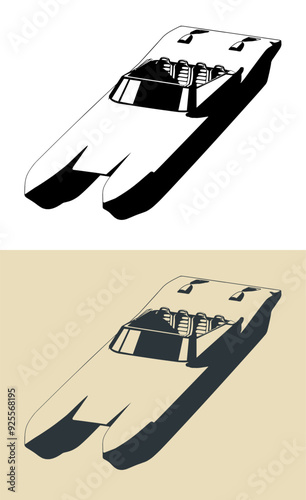 Powerboat illustrations