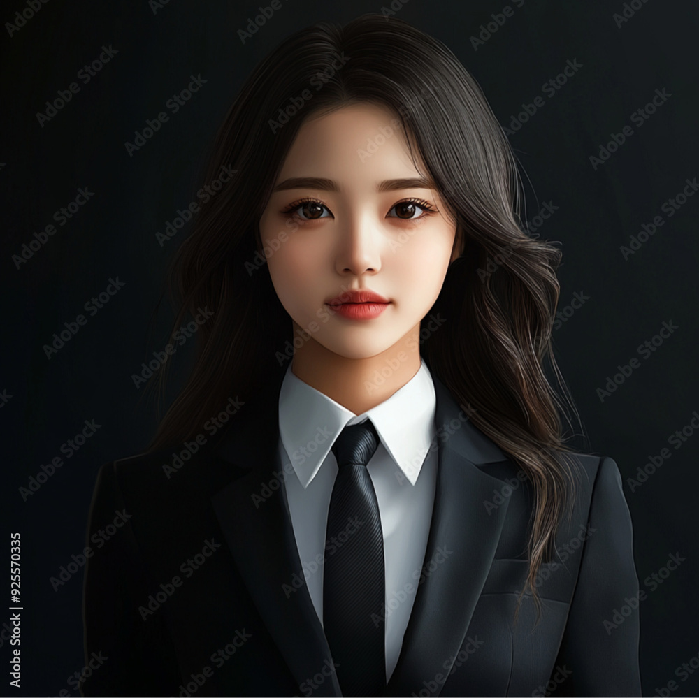 business asian woman with fiting suit and a tie business asian woman with fiting suit and a tie