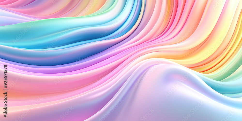 Abstract 3d wavy smooth background. Rainbow pastel color palette. Liquid texture of waves and underflows Abstract 3d wavy smooth background. Rainbow pastel color palette. Liquid texture of waves and underflows