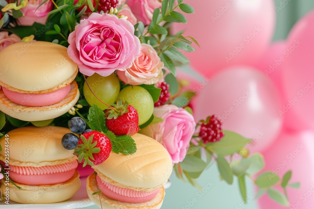 A Baby Shower Ready With A Gourmet Spread And Chic Decorations, Perfect For The Celebration A Baby Shower Ready With A Gourmet Spread And Chic Decorations, Perfect For The Celebration