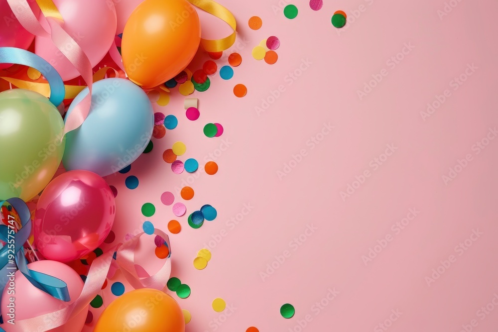 A Birthday Card With Colorful Confetti And Ribbons, Adding A Festive Touch To The Celebration A Birthday Card With Colorful Confetti And Ribbons, Adding A Festive Touch To The Celebration