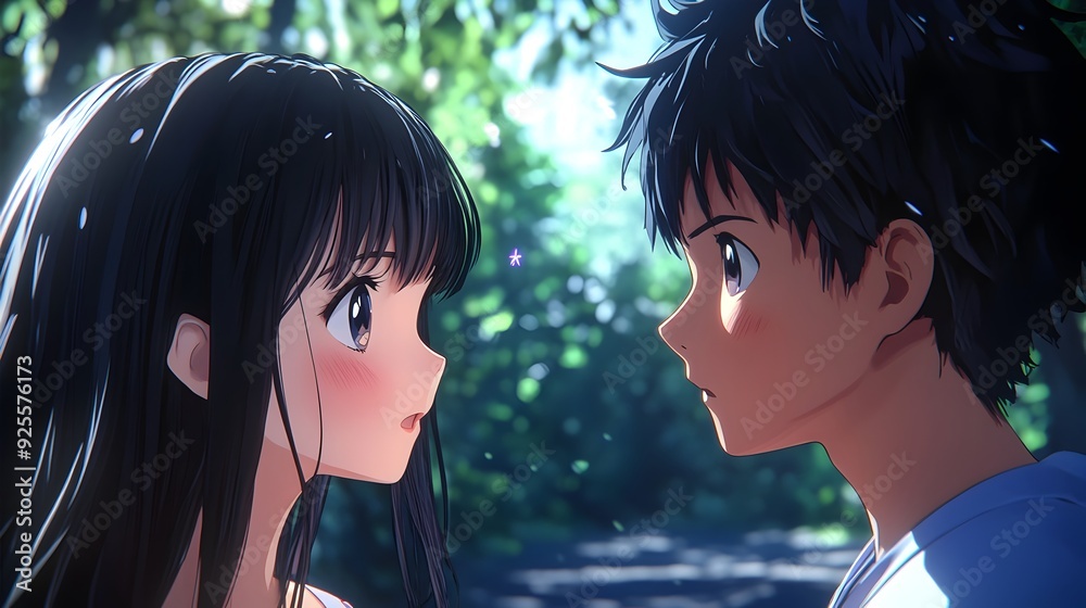 Immersive 3D Rendered Anime Inspired Love Story Scene Immersive 3D Rendered Anime Inspired Love Story Scene
