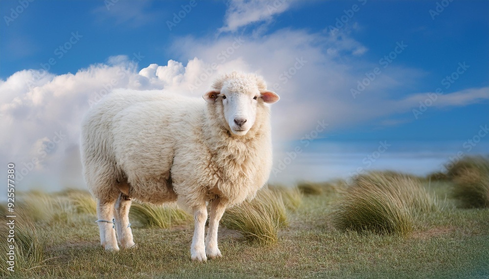 A curious lamb with large ears, standing in a pen and looking directly at the camera. The ba A curious lamb with large ears, standing in a pen and looking directly at the camera. The ba
