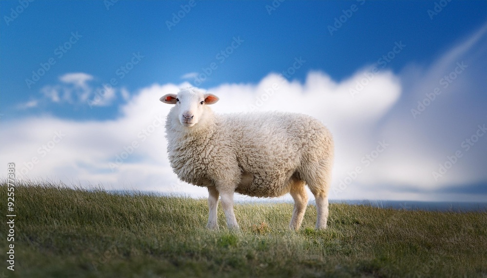 A curious lamb with large ears, standing in a pen and looking directly at the camera. The ba A curious lamb with large ears, standing in a pen and looking directly at the camera. The ba
