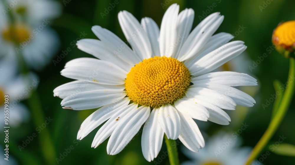 Fototapeta premium A close-up of a daisy with yellow center.