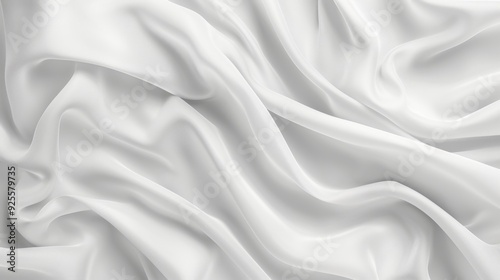 A close-up of a white cloth background with soft, rolling waves, forming a tranquil abstract design.