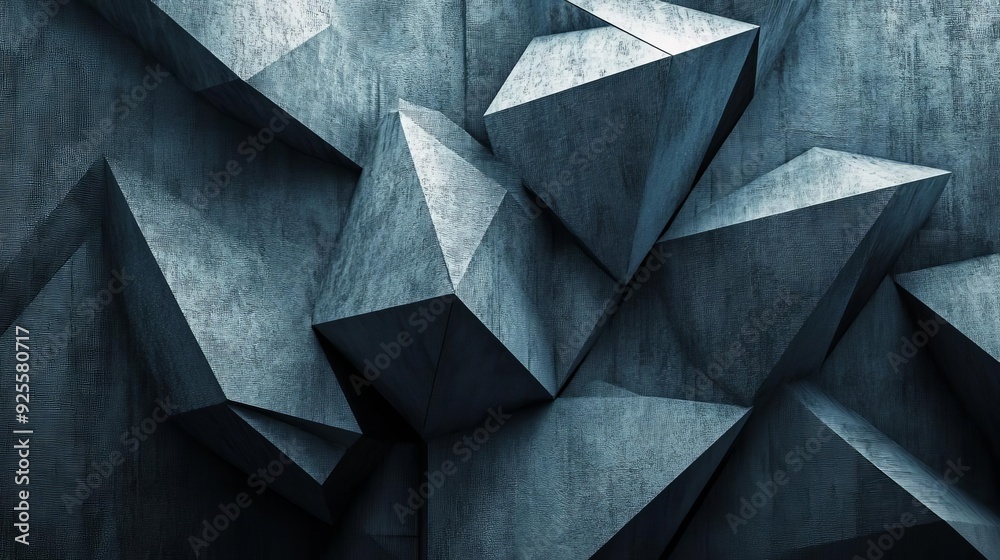 Abstract 3D geometric design with complex textures and a sleek, futuristic color palette, ideal for hightech presentation backgrounds Abstract 3D geometric design with complex textures and a sleek, futuristic color palette, ideal for hightech presentation backgrounds