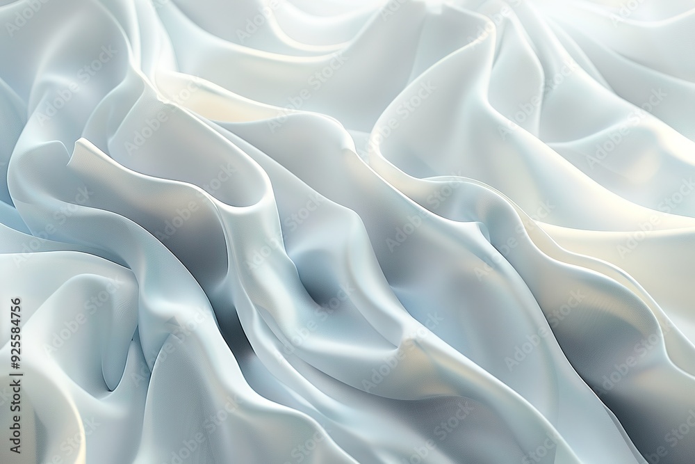 Obraz premium abstract background with folded textile, white cloth macro, fashion wallpaper wavy layers