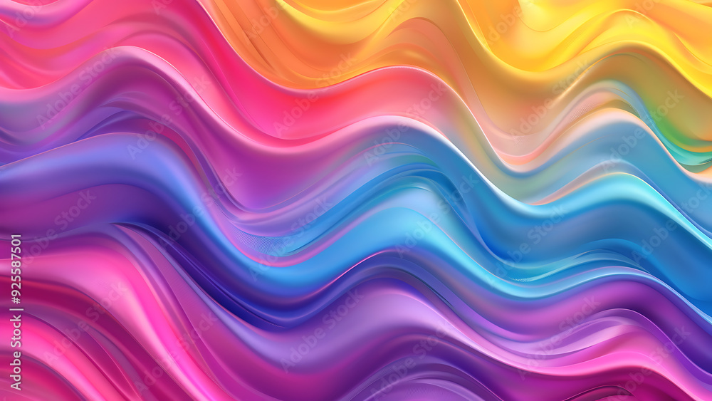 Colorful wavy ribbons in a vibrant abstract background Colorful wavy ribbons in a vibrant abstract background