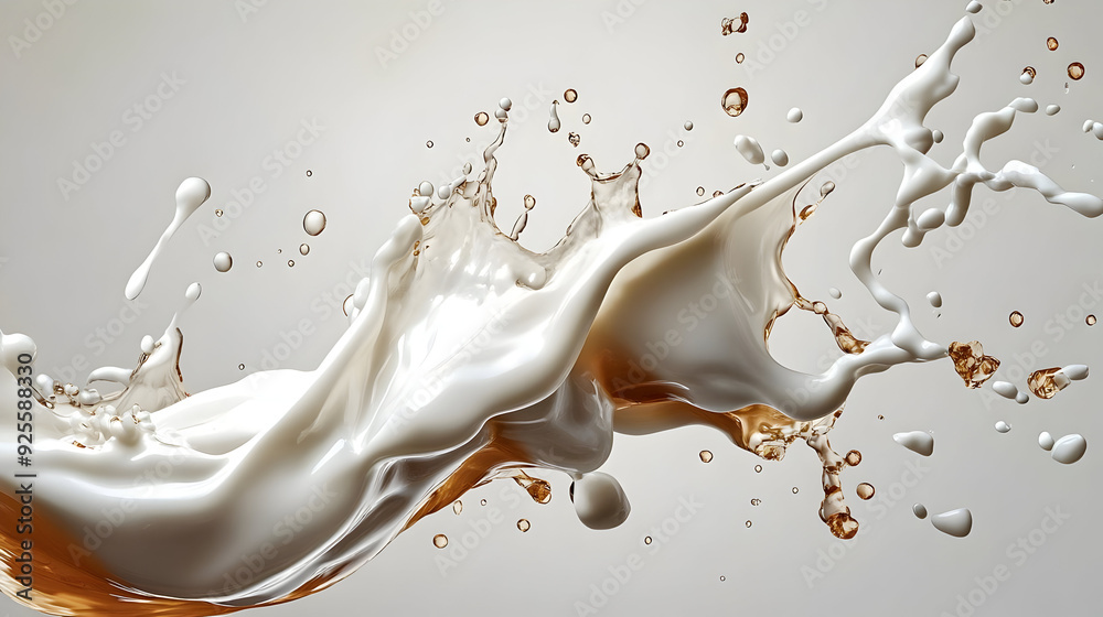 A dynamic splash of liquid combining cream and brown tones. A dynamic splash of liquid combining cream and brown tones.