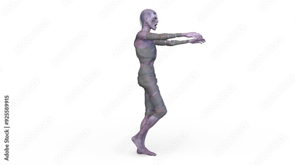 歩くミイラ男 3DCGレンダリング 歩くミイラ男 3DCGレンダリング