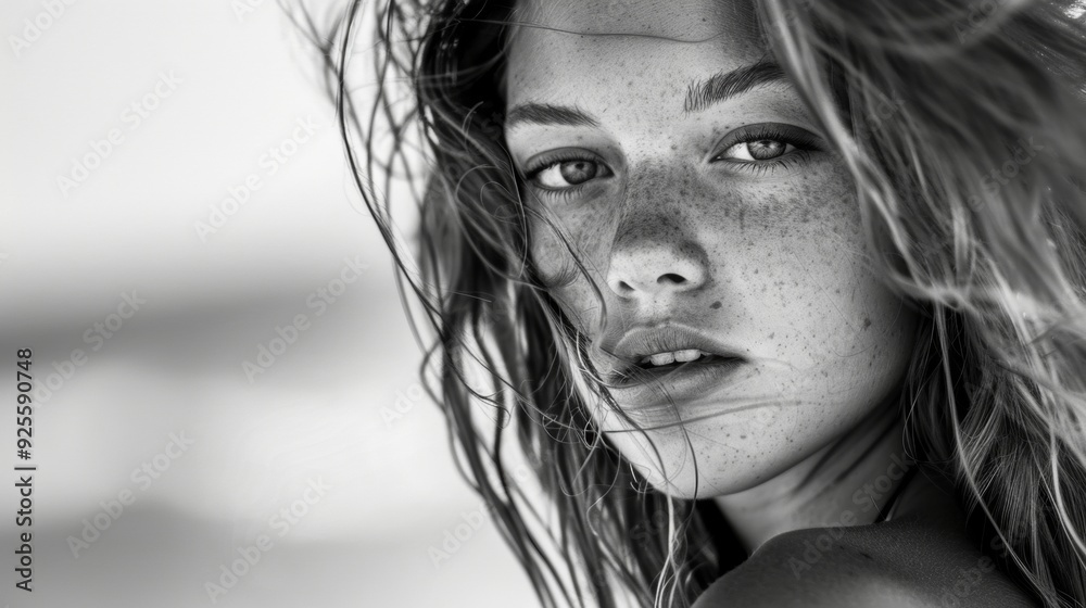 portrait of a beautiful model woman in black and white portrait of a beautiful model woman in black and white