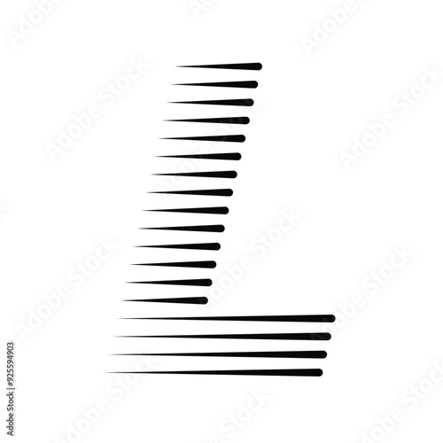 Letter L Logo with Horizontal Speed Line Pattern