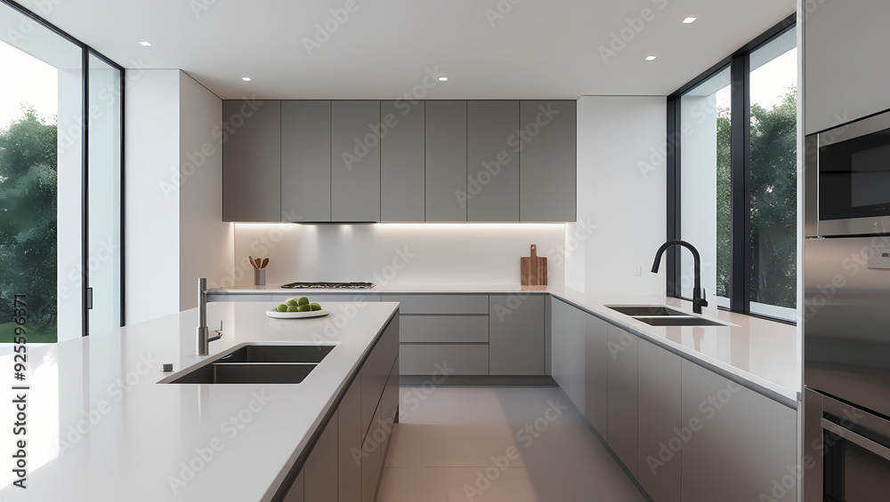 Designing an Ultra-Realistic Minimalist Kitchen with Modern Architecture, Clean Lines, and Sleek Surfaces Using Generative AI Designing an Ultra-Realistic Minimalist Kitchen with Modern Architecture, Clean Lines, and Sleek Surfaces Using Generative AI