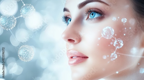 Visual representation of nanotechnology targeting specific skin cells, enhancing precision in dermatological treatments