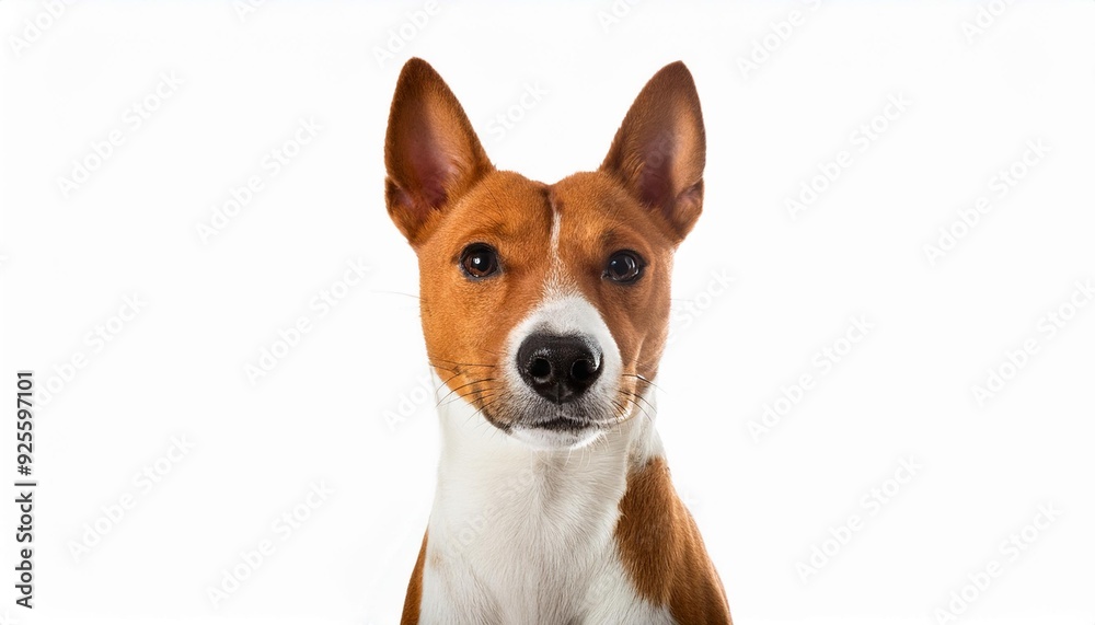 バセンジーのポートレート（Basenji portrait on white background）
