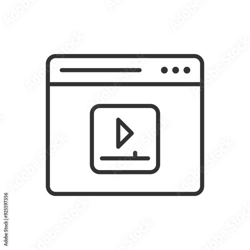 Browser Video Icon Sign Symbol