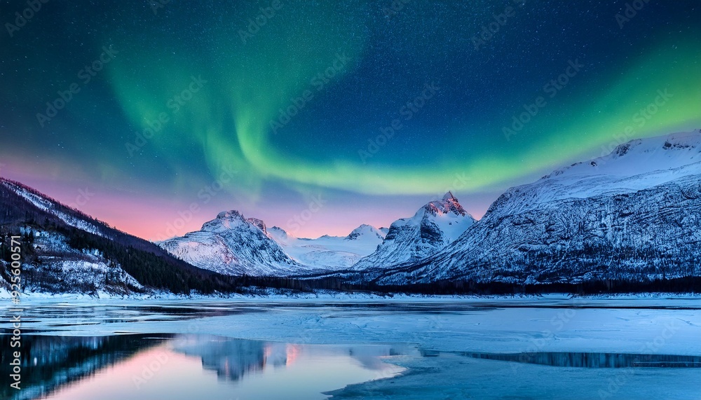Spectacular Aurora Over a Frozen Arctic Lake Spectacular Aurora Over a Frozen Arctic Lake